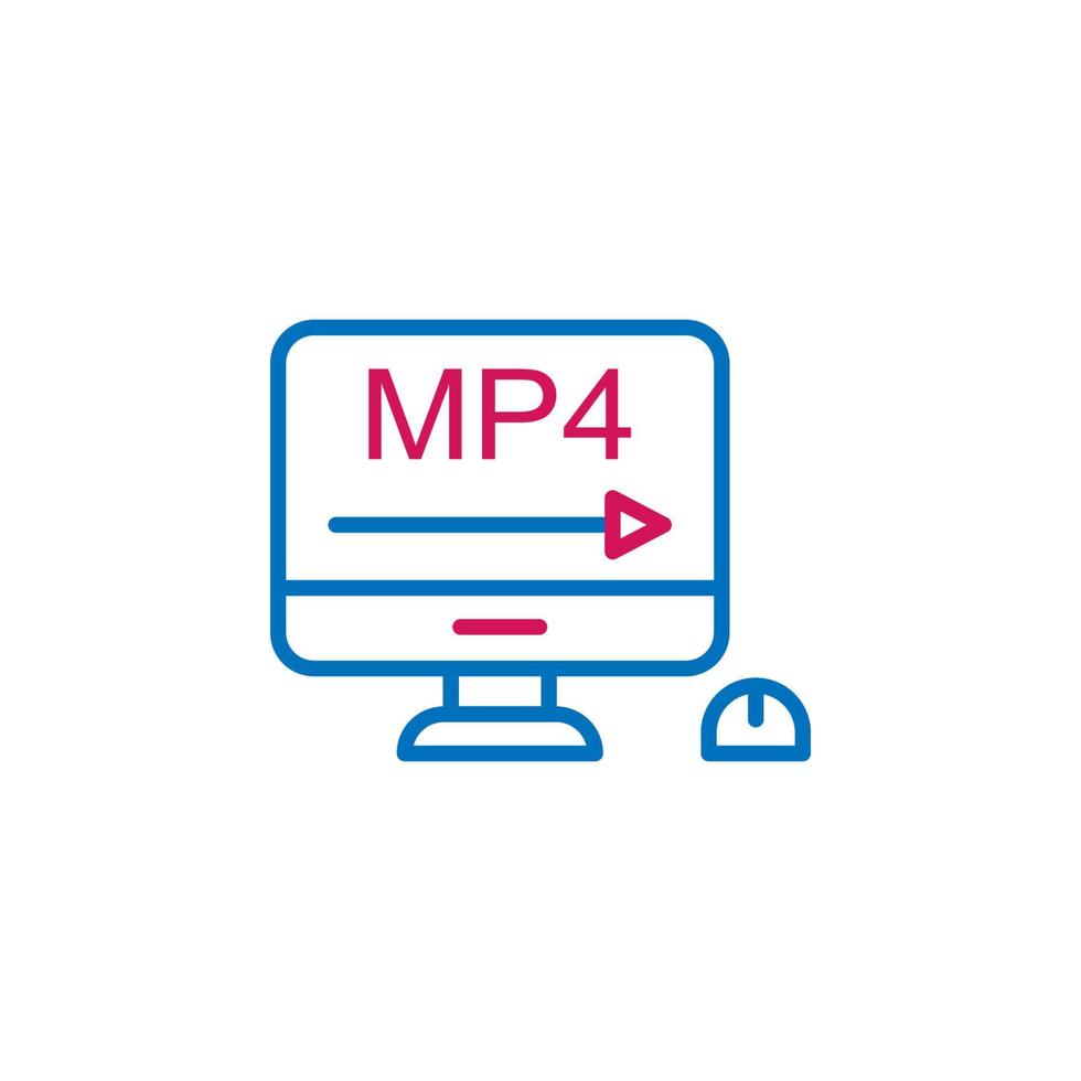 video produktion, mP4 vektor ikon