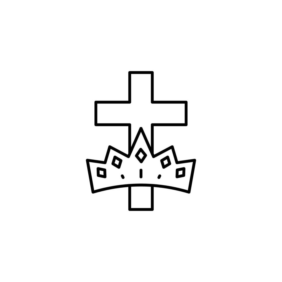 korsa och krona, kristendomen vektor ikon