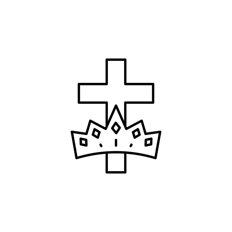 Kreuz und Krone, Christentum Vektor Symbol