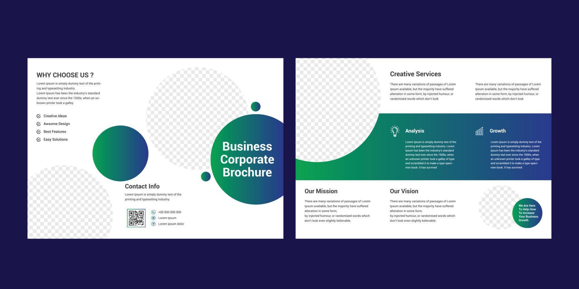 företags affärs trippel broschyr mall vektor