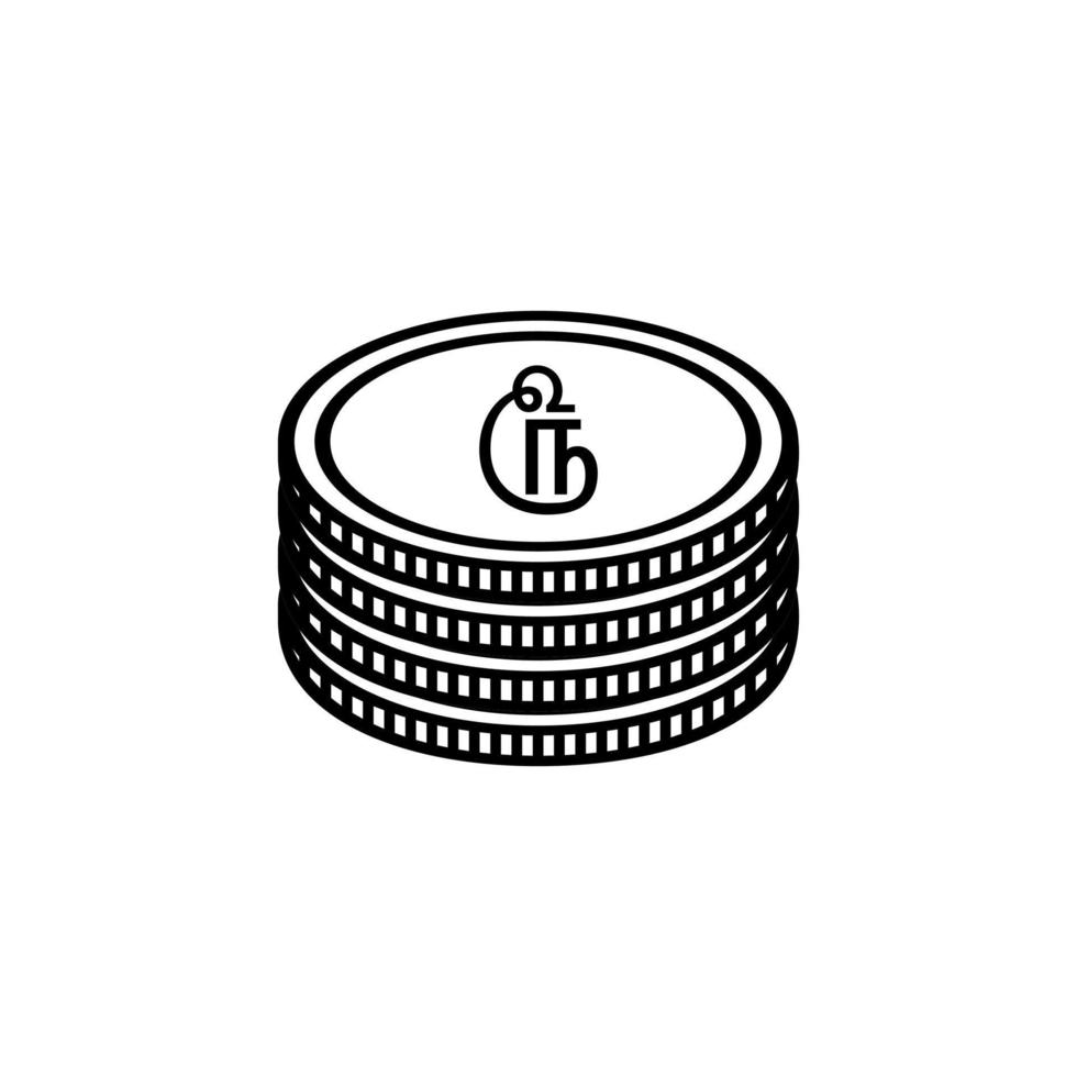 sri Lanka Währung Symbol im Tamil, sri Lanka Rupie Symbol, lkr unterzeichnen. Vektor Illustration