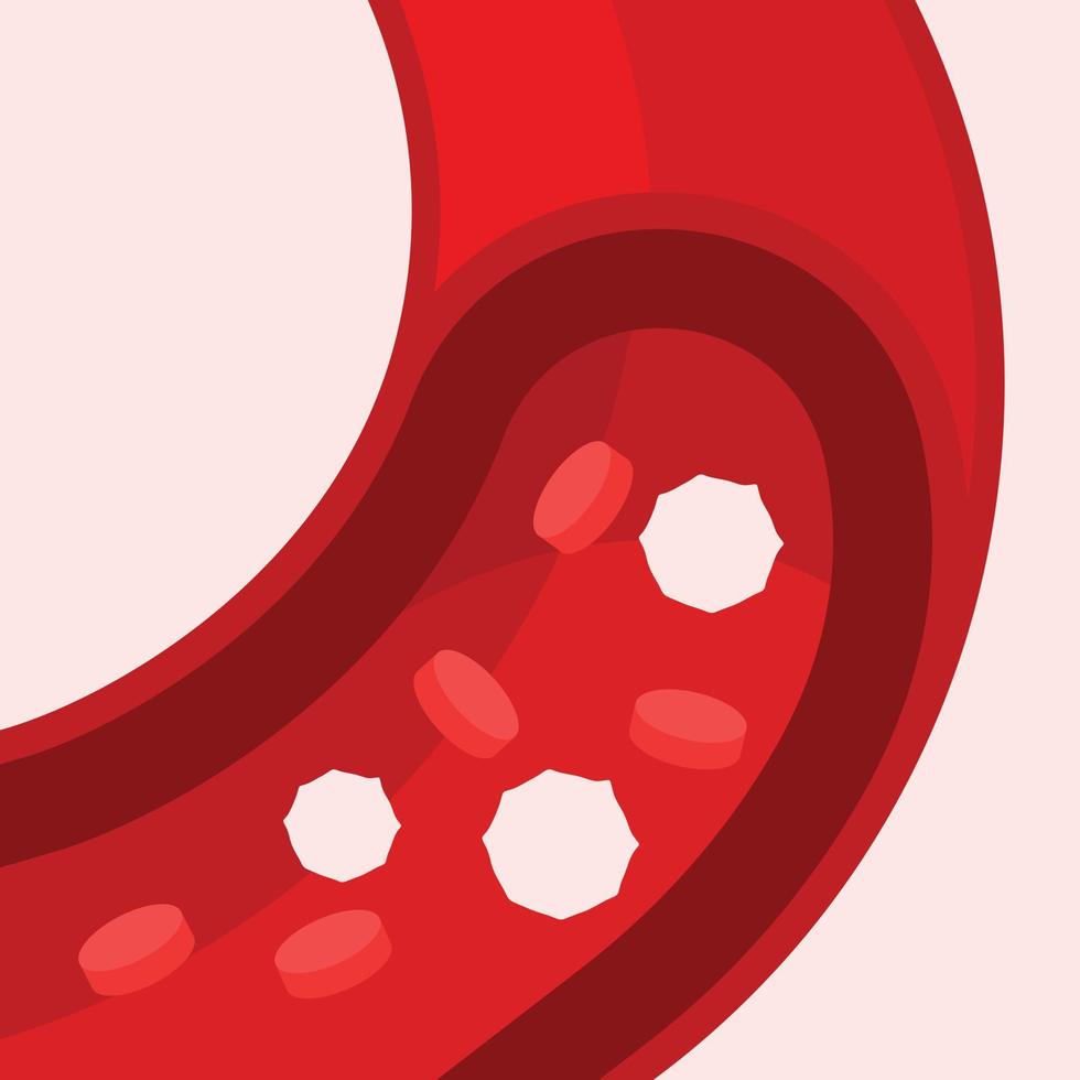 vektor bild av en blod fartyg med röd och vit blod celler
