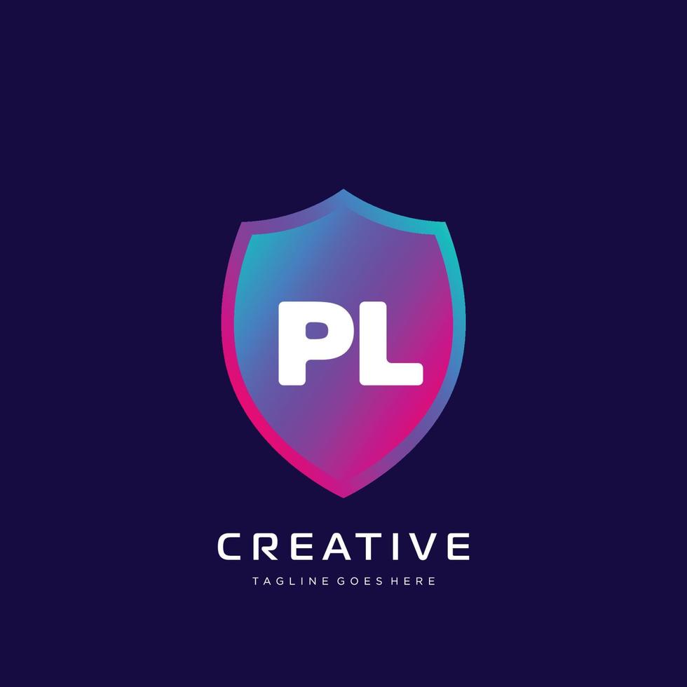 pl Initiale Logo mit bunt Vorlage Vektor