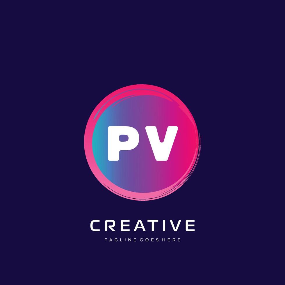 pv Initiale Logo mit bunt Vorlage Vektor