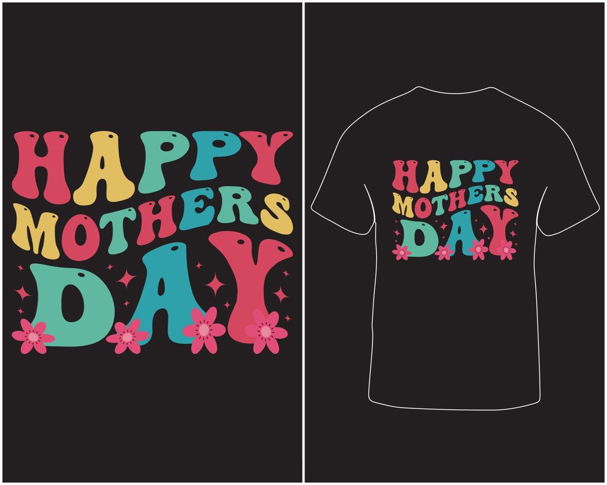 glücklich Mutter Tag bunt Vektor T-Shirt Design Profi herunterladen