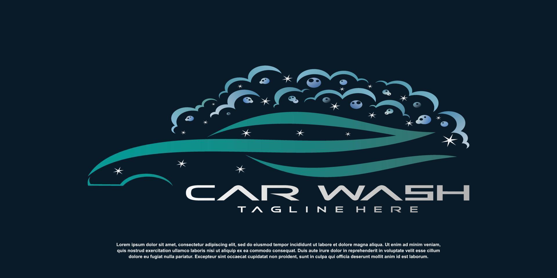 Auto waschen Logo Design Vorlage mit kreativ Konzept Prämie Vektor