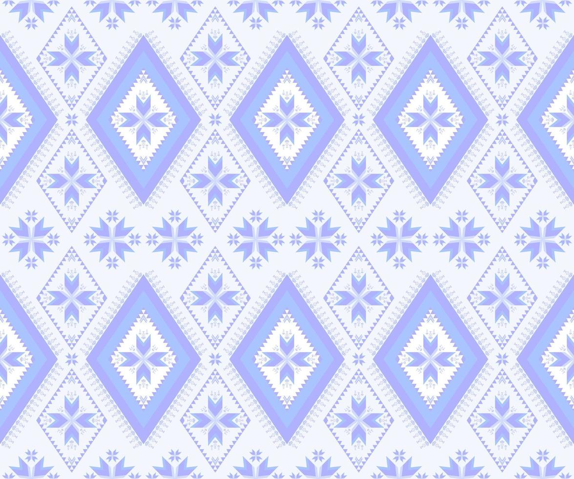 etnisk folk geometrisk sömlös mönster i blå tona i vektor illustration design för tyg, matta, matta, scarf, omslag papper, bricka och Mer