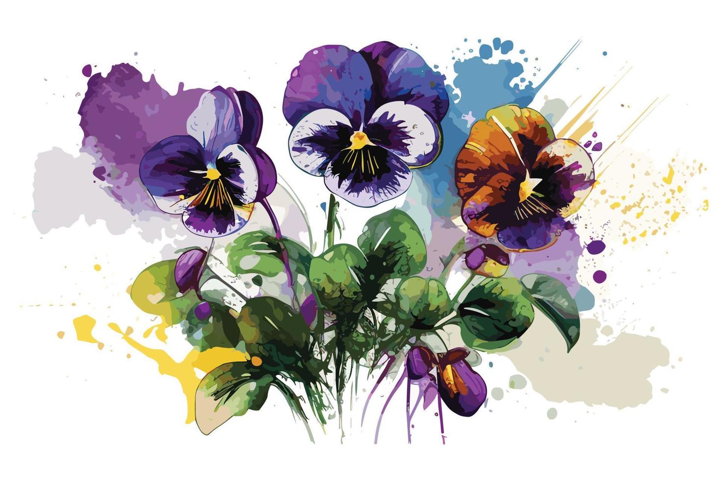 Aquarell beschwingt Veilchen Blume Illustration zum Sozial Medien Anzeigen, Poster, Banner, und Buch Abdeckungen Design vektor