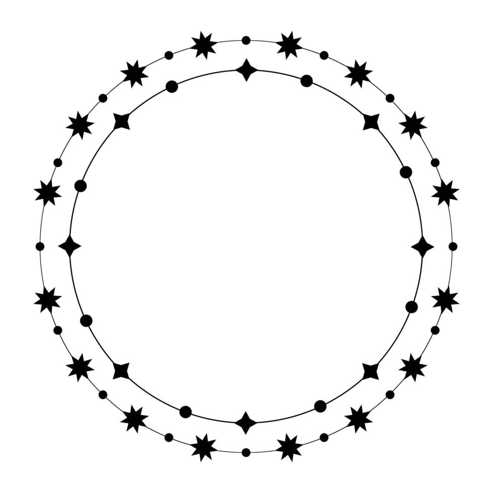 esoterisk stjärnor i cirkel vektor ikon design. ram platt ikon.