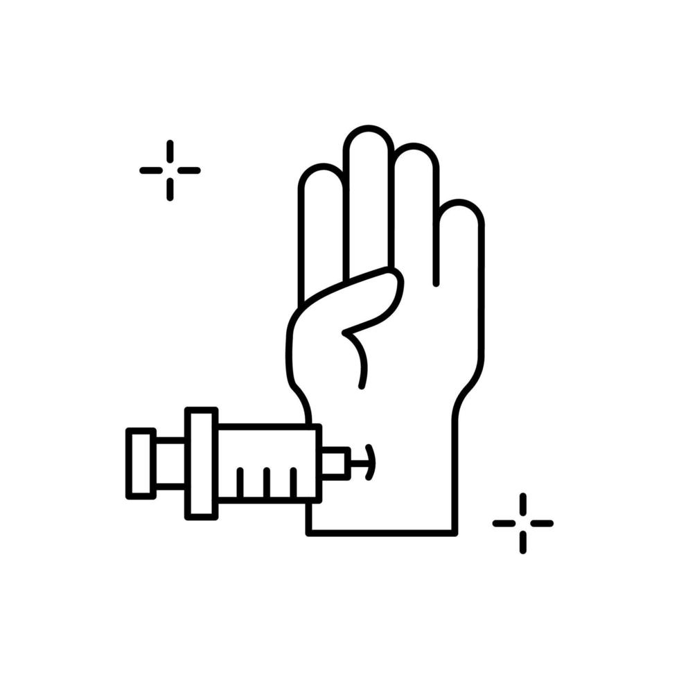 Hand, Injektion, Sucht Vektor Symbol