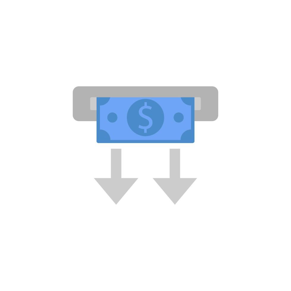 Geldautomat, Kasse aus, zurückziehen, Geld, Bankwesen zwei Farbe Blau und grau Vektor Symbol