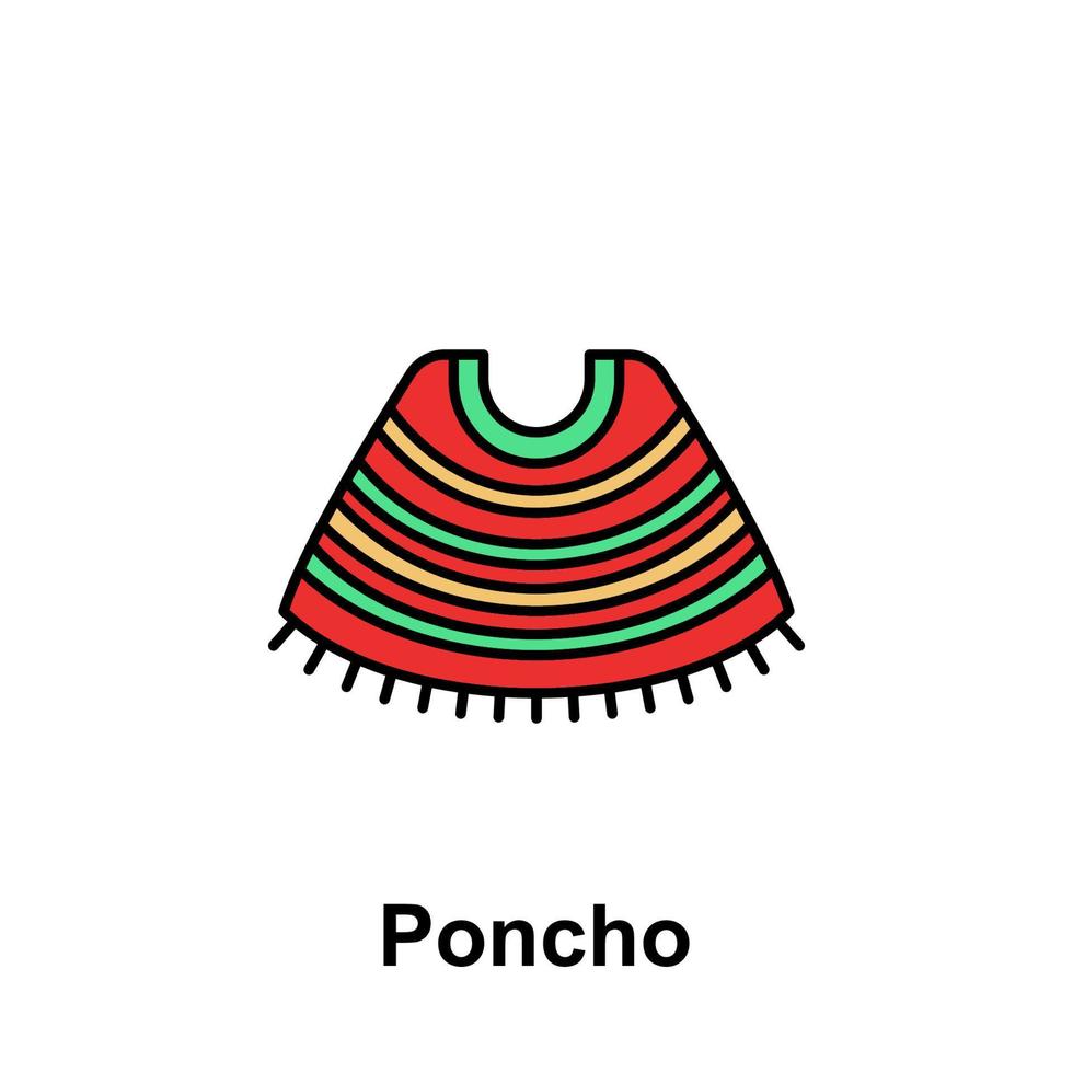 Poncho, Kleid Vektor Symbol