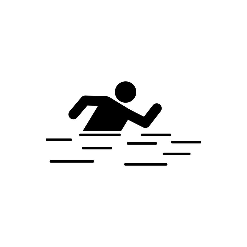 Mann Schwimmen Abenteuer Vektor Symbol