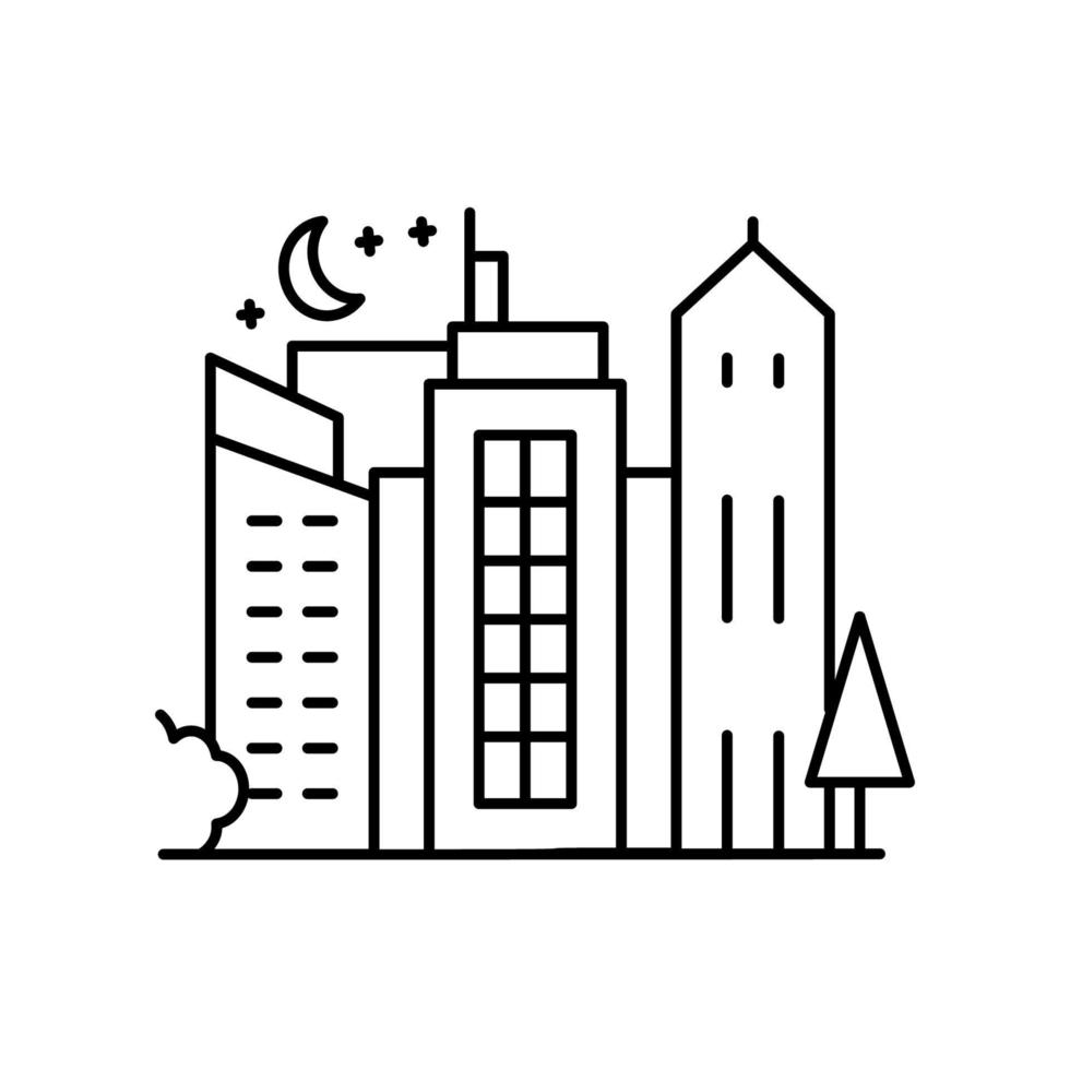 Stadt Landschaft Linie, Gliederung Vektor Zeichen, linear Stil Piktogramm Vektor Symbol