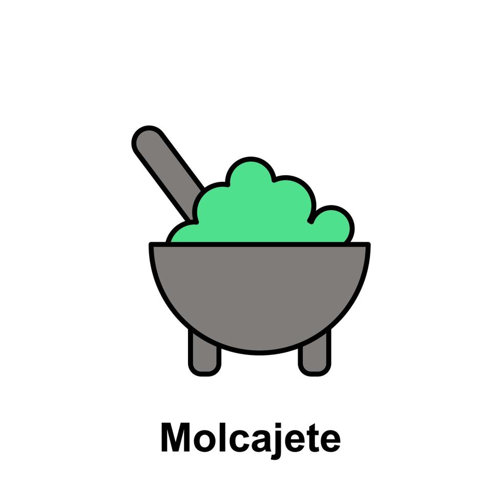 molcajete, mat vektor ikon