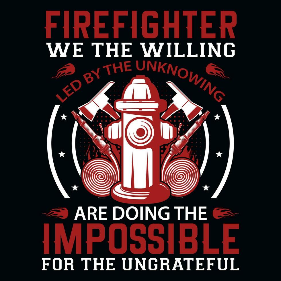 Feuerwehrmann Grafik T-Shirt Design vektor