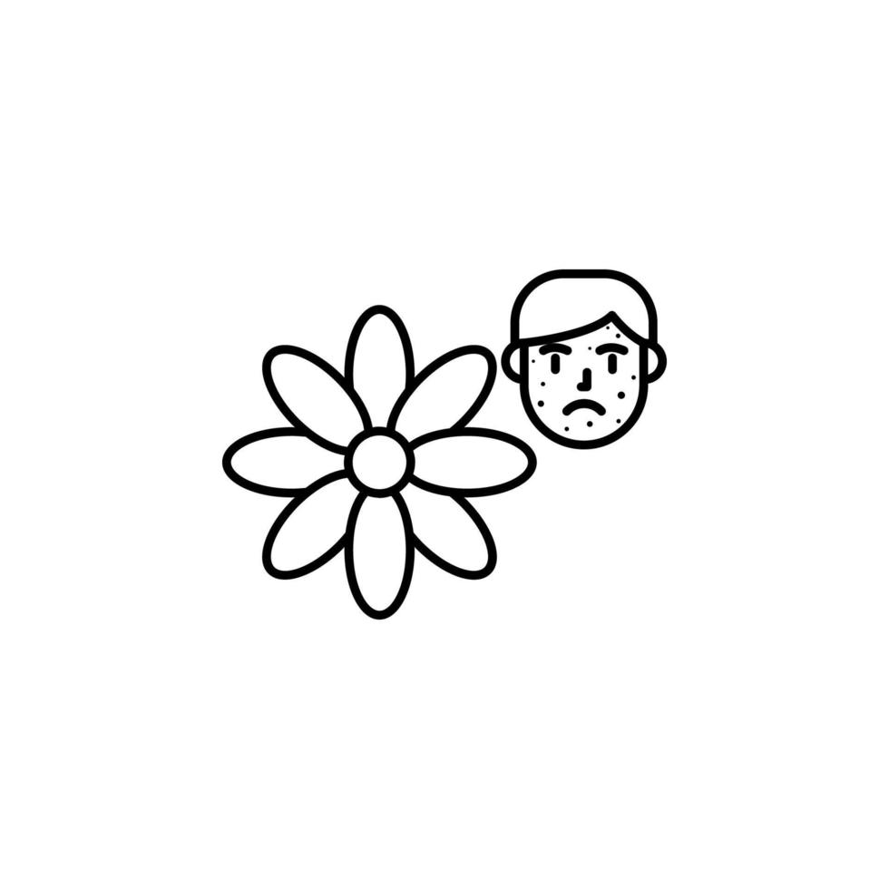 Blume, allergisch Gesicht Vektor Symbol