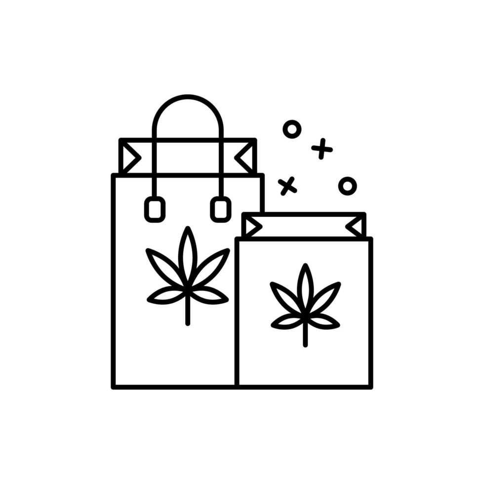 väska marijuana förpackning vektor ikon