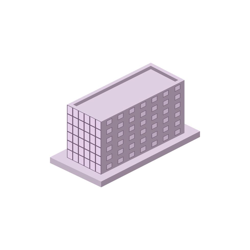 isometrisk lägenheter byggnad vektor ikon