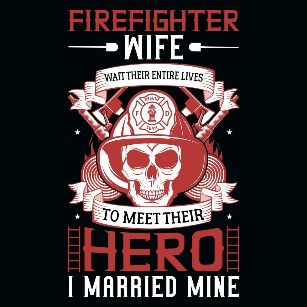 Feuerwehrmann Typografie Grafik T-Shirt Design vektor