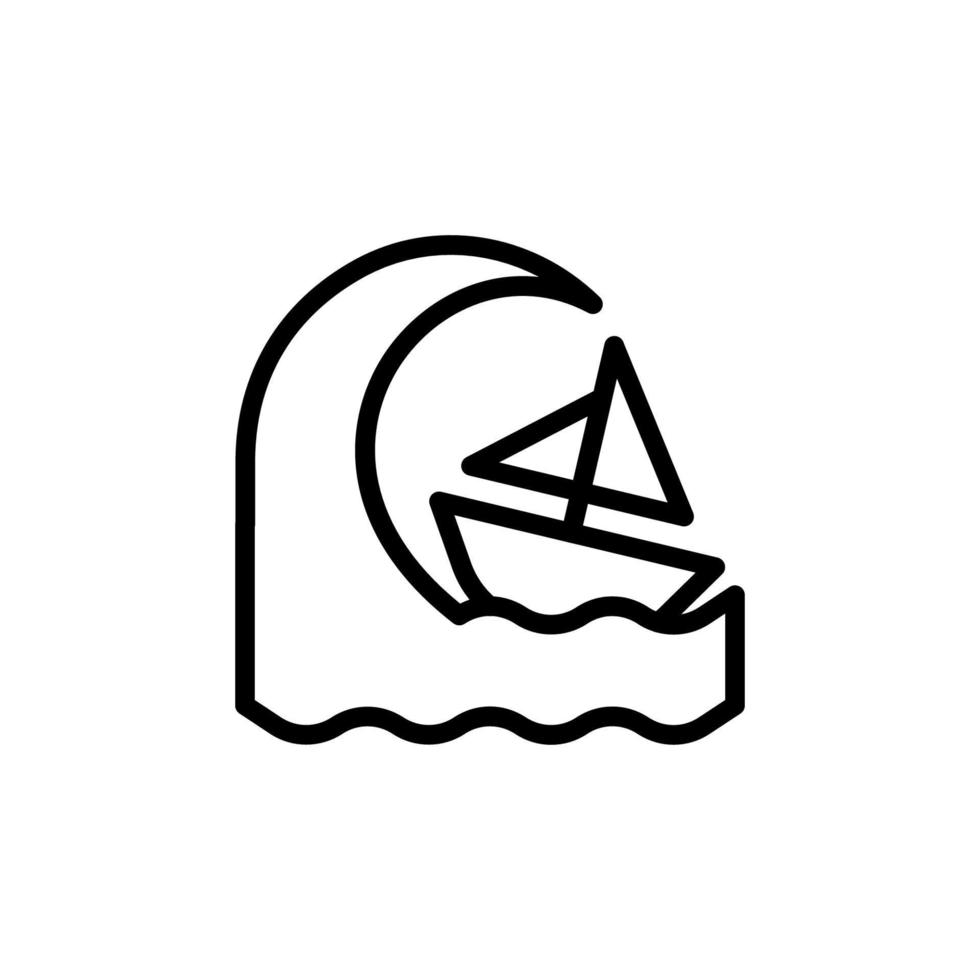 Sturm, Welle, Boot, Ozean Vektor Symbol