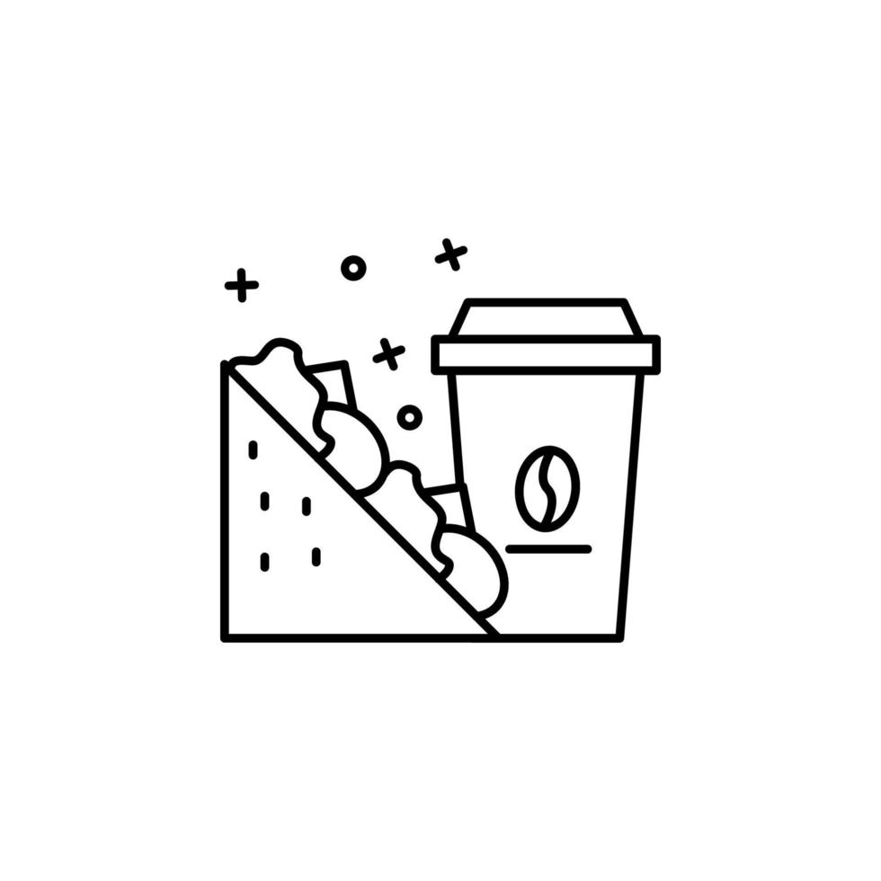 Kaffee, Sandwich, Essen Vektor Symbol