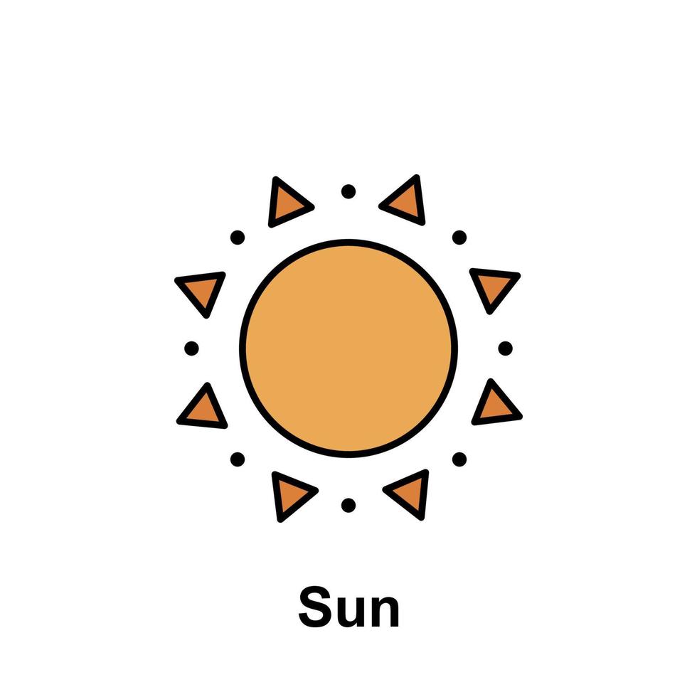 Sol, dekorativ vektor ikon