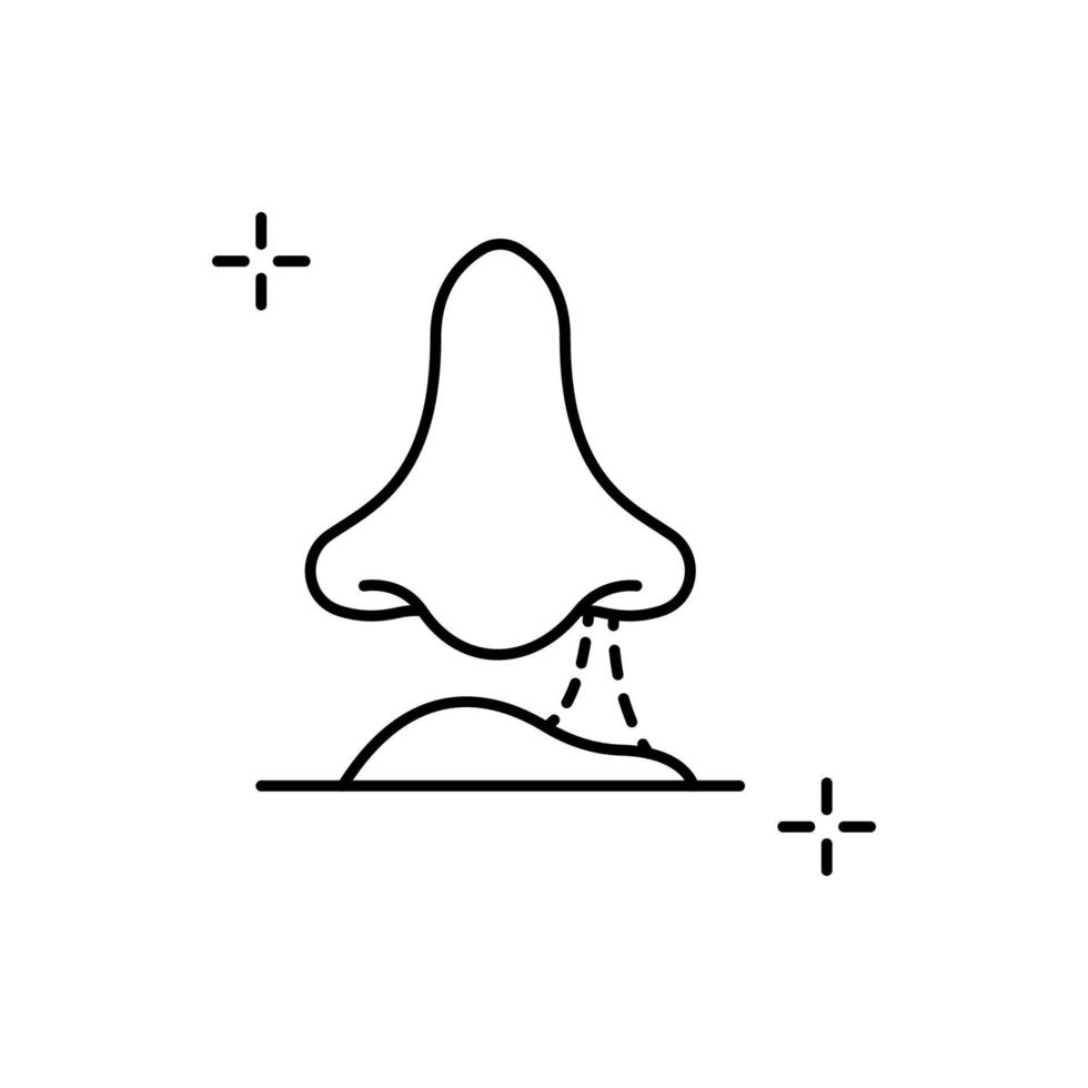 Sniff, näsa, beroende vektor ikon