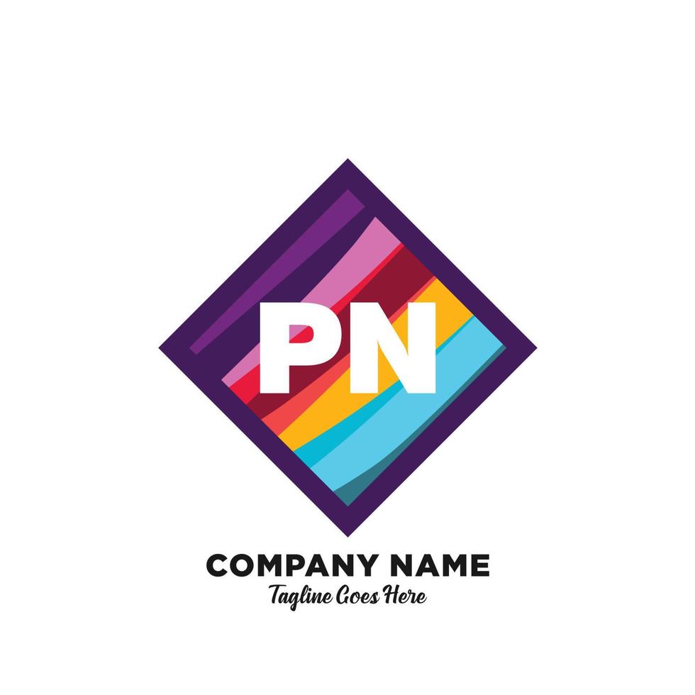 pn Initiale Logo mit bunt Vorlage Vektor. vektor