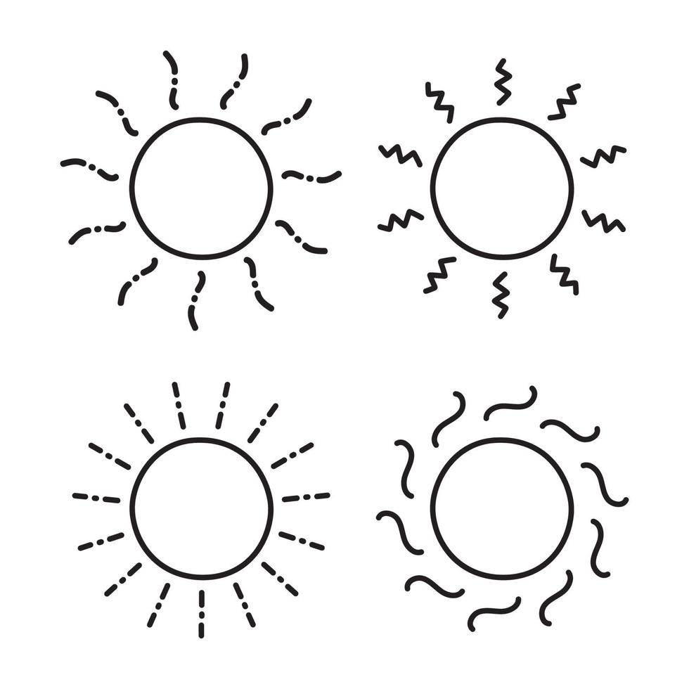 süß ästhetisch Sonne Gekritzel Kunst isoliert Vektor Dekoration.