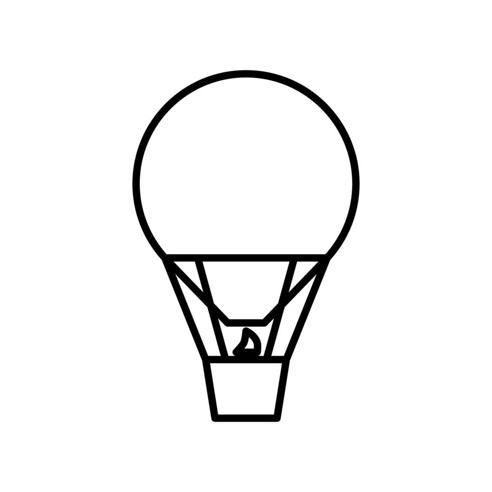 Ballon Umriss Symbol. Schwarzweiss-Vektorartikel vom Satz, der Wissenschaft und Technologie gewidmet. vektor