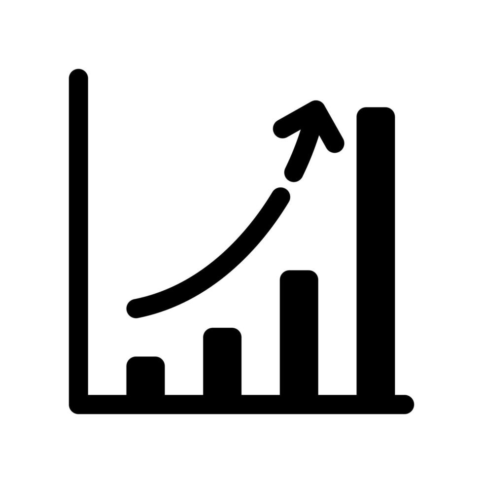 växande diagram kontur ikon. artikeln från uppsättning dedikerad marknadsföring, samt relaterade varor och tjänster. avbrutna linjer vektor. vektor