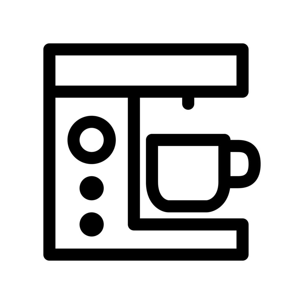 Haushaltsgeräte - Kaffeemaschinen Gliederungssymbol. Schwarzweiss-Gegenstand vom Satz, linearer Vektor. vektor