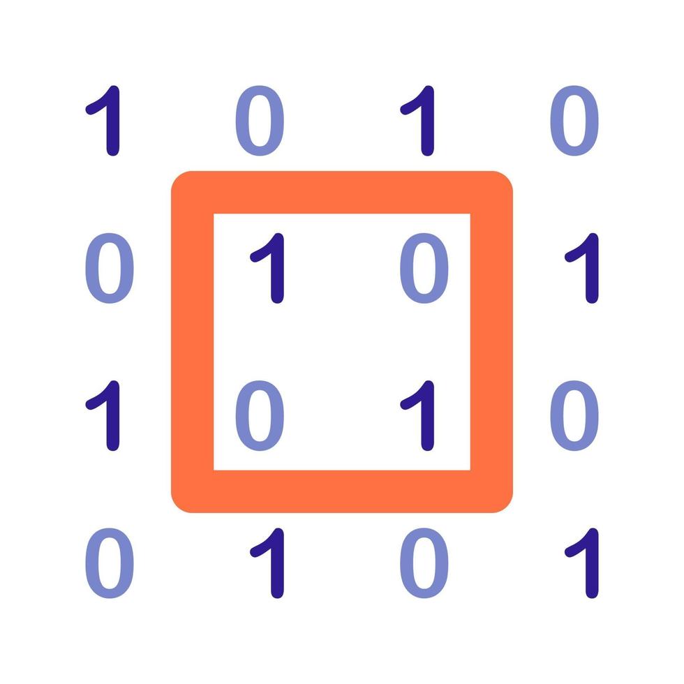 ikon för binär kod. vektorobjekt från uppsättning, tillägnad stor data och maskininlärning. vektor