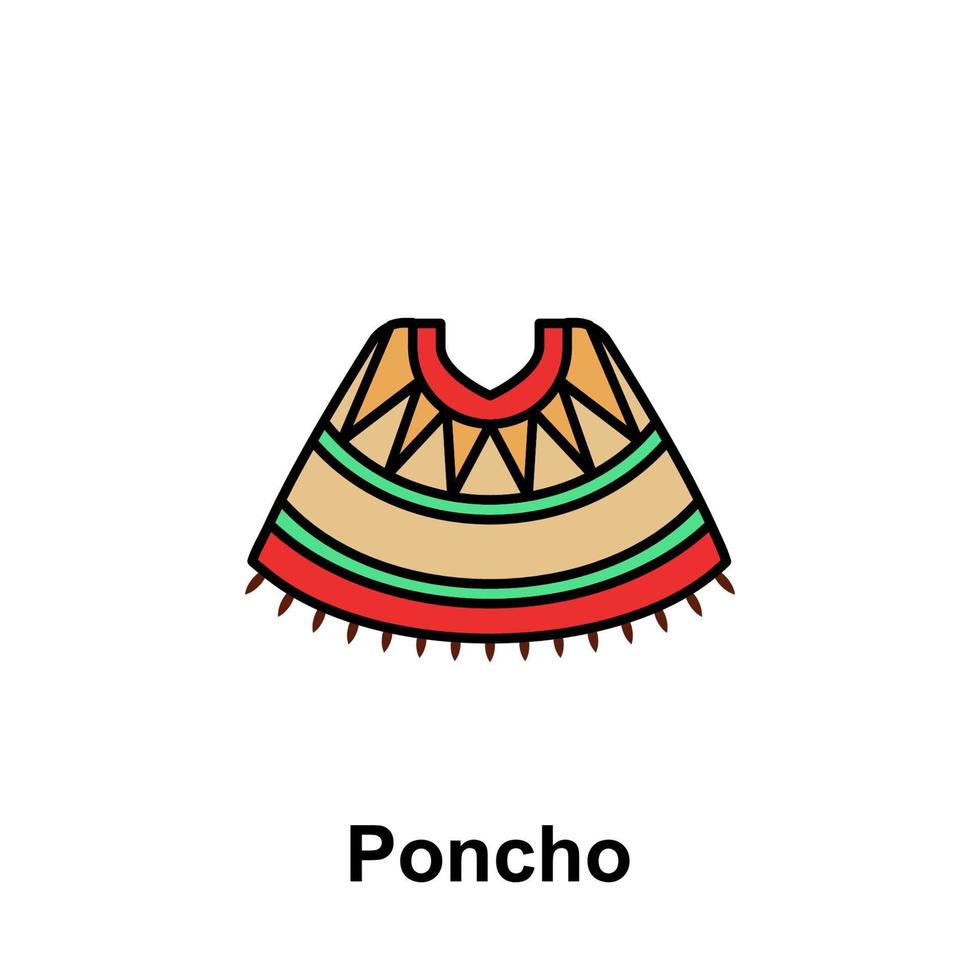 poncho, klänning vektor ikon