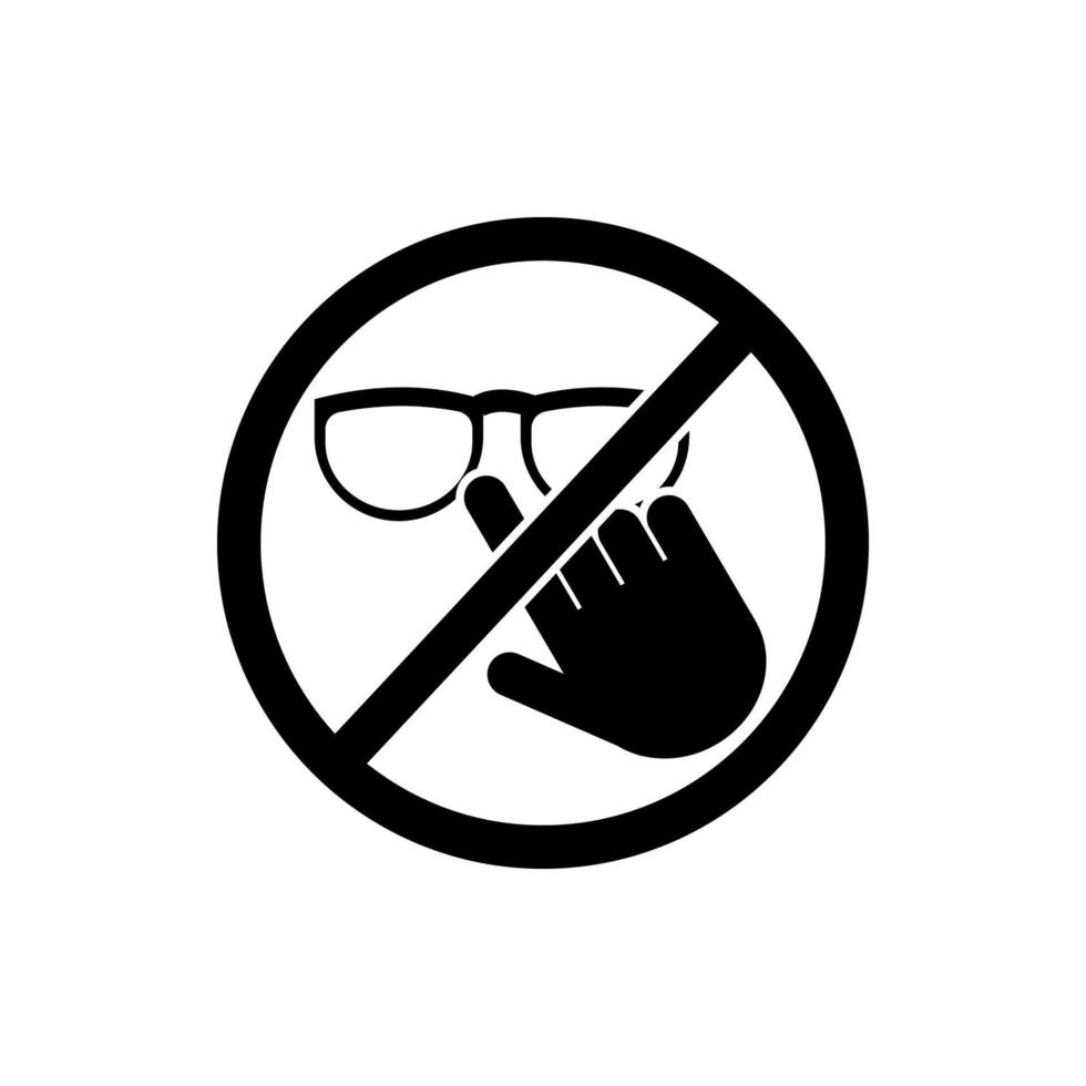 tun nicht berühren Brille Vektor Symbol