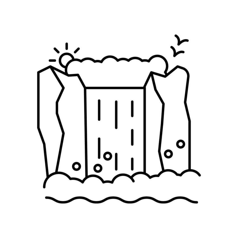 Wasserfall Linie, Gliederung Vektor Zeichen, linear Stil Piktogramm Vektor Symbol