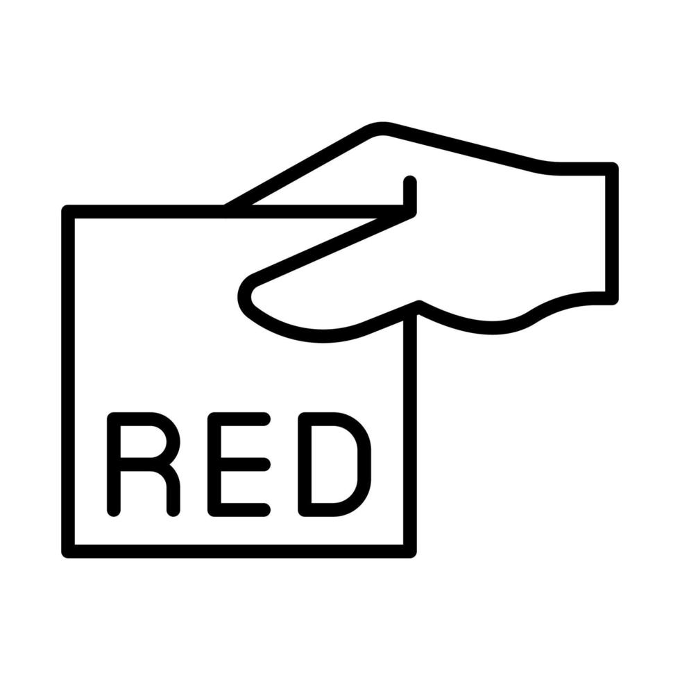 röd kort, fotboll vektor ikon