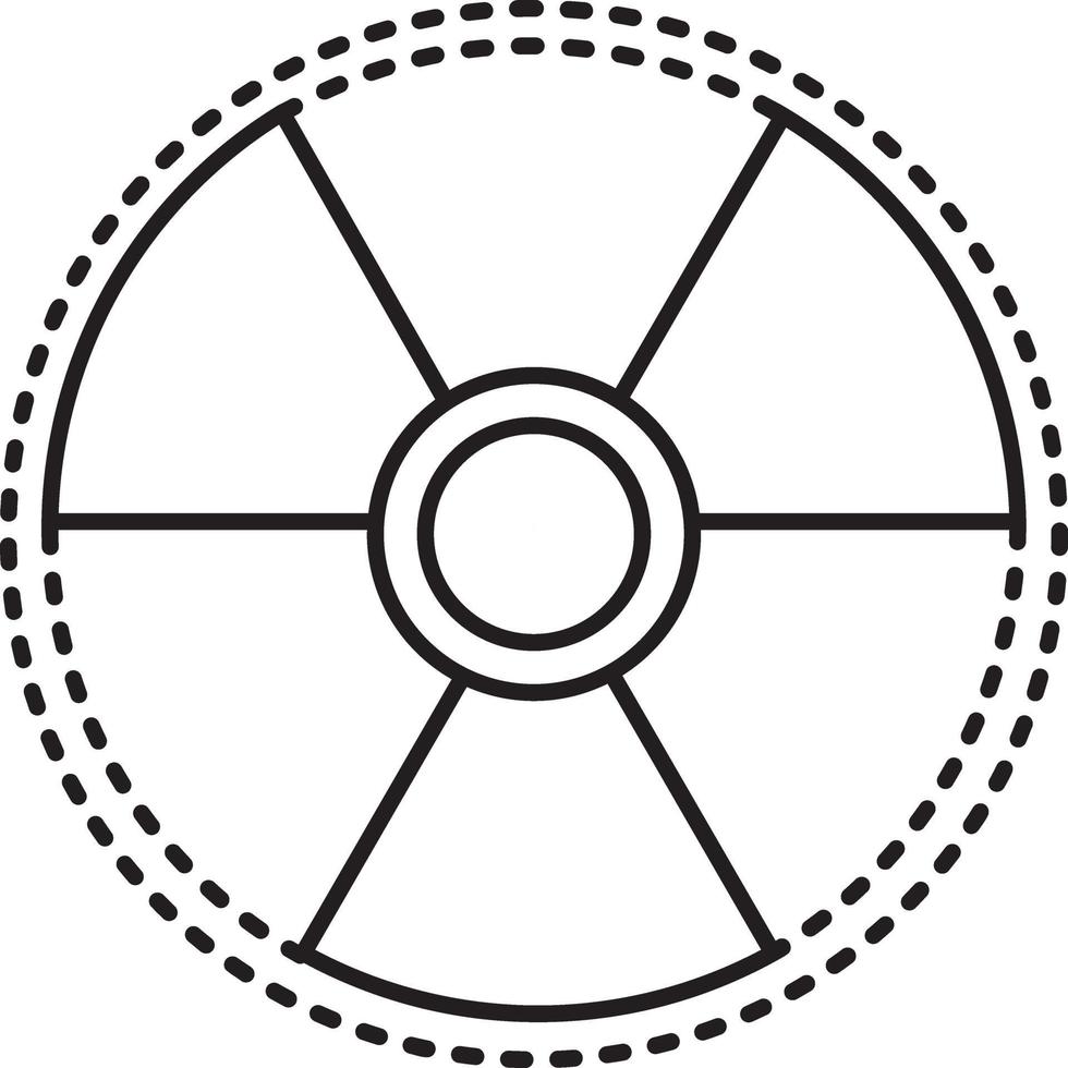linje ikon för strålning tecken vektor