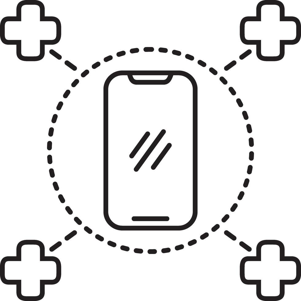 Liniensymbol für medizinische Bereitschaftsdienste vektor