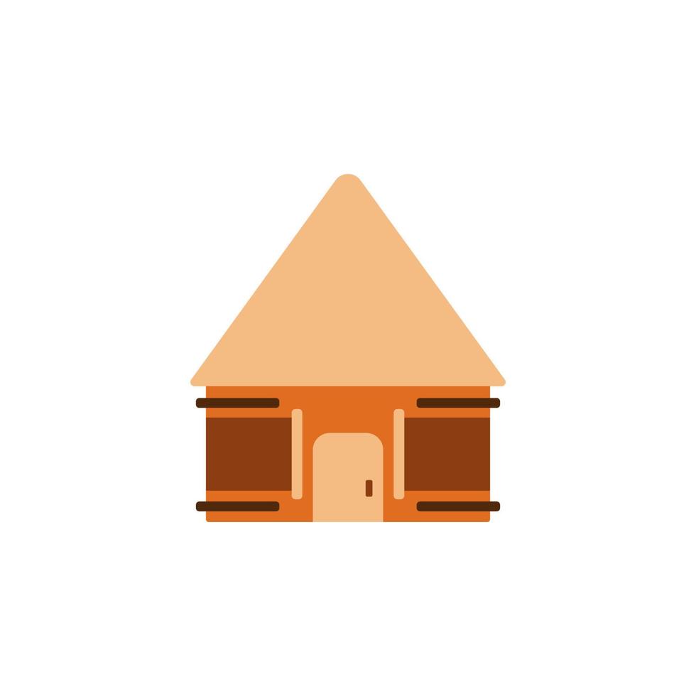 Hütte, Holz, Lagerung, Safari Vektor Symbol