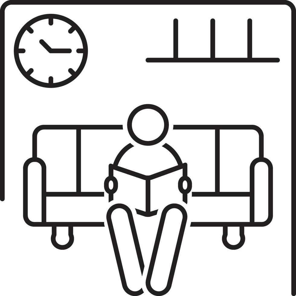 Liniensymbol für Wartezimmer vektor