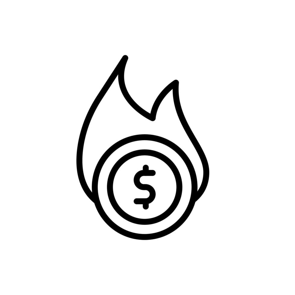 Münze Dollar Feuer Vektor Symbol