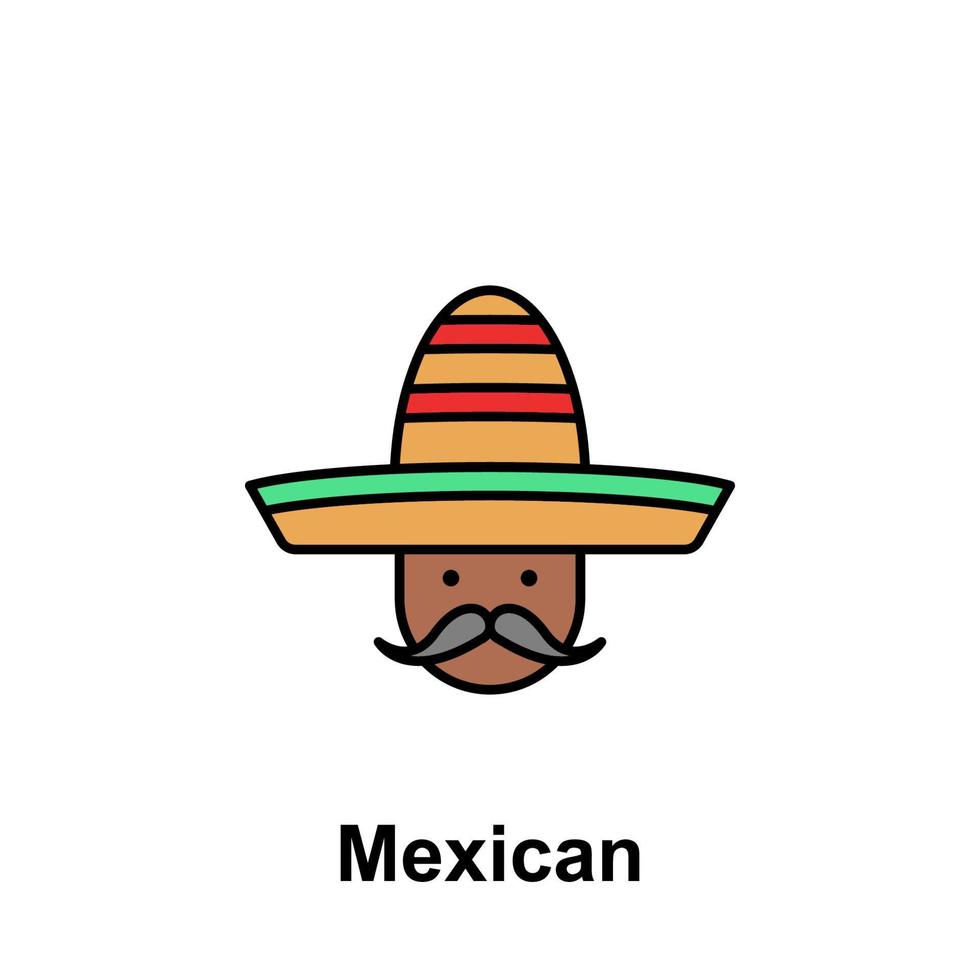 mexikansk, man vektor ikon