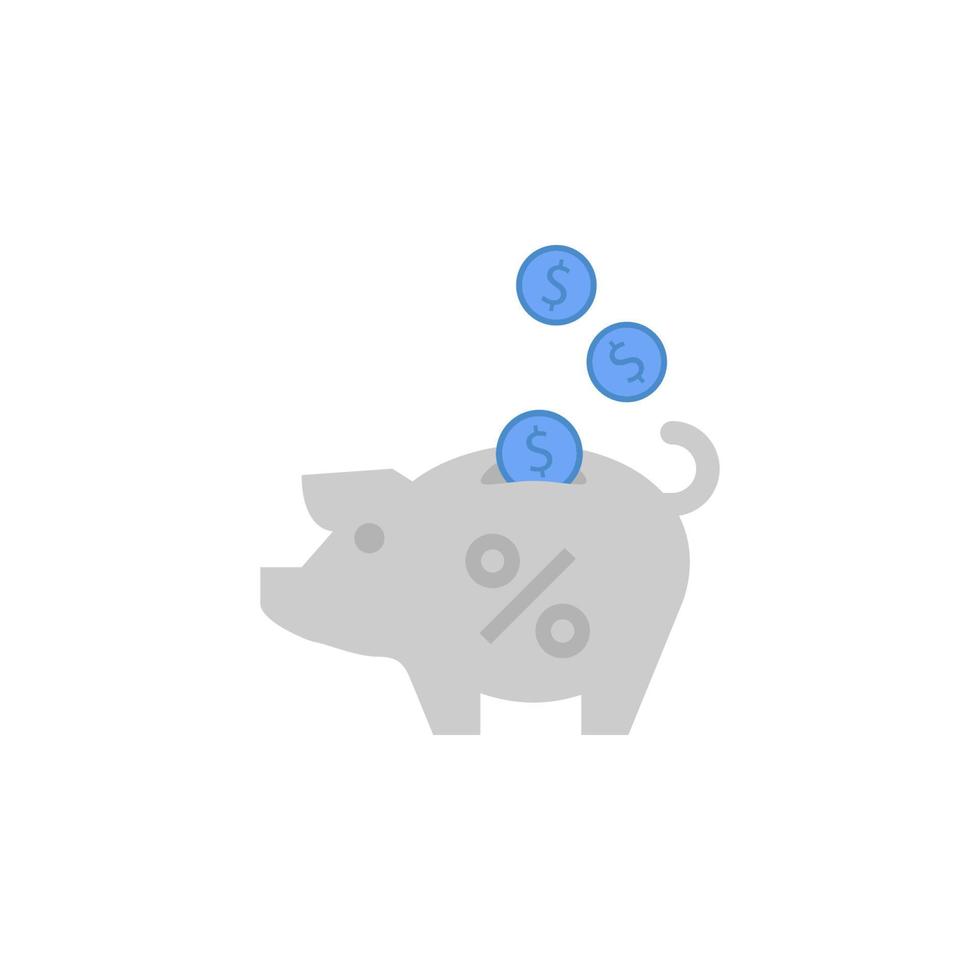 Bank, intressera, pengar, nasse, priser två Färg blå och grå vektor ikon