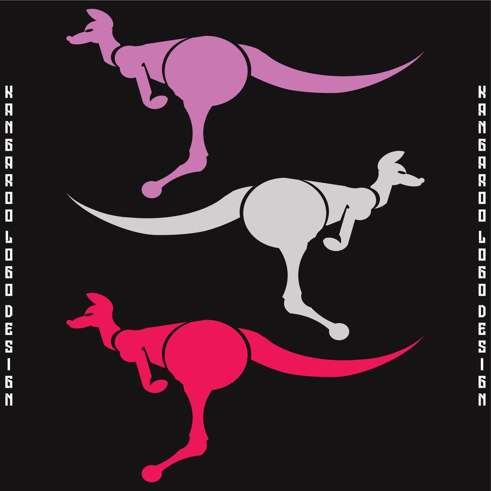 känguru logotyp design enkel och Häftigt vektor