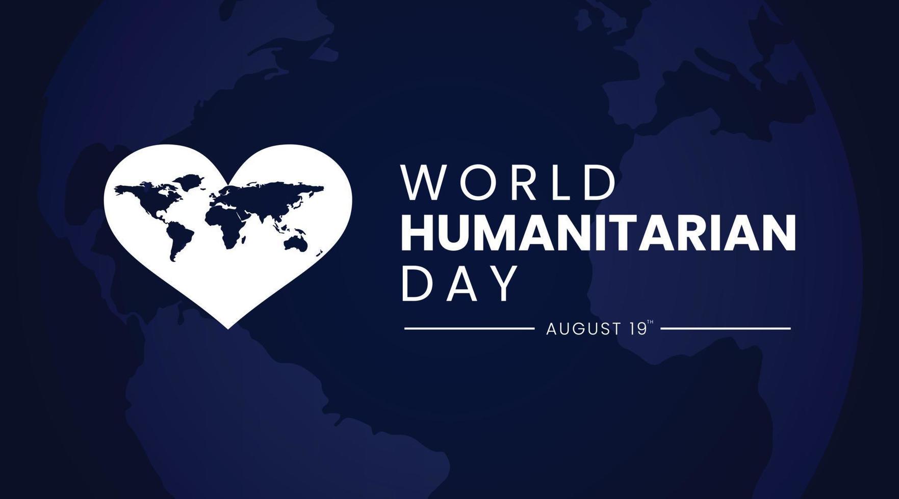digital vektor affisch av värld humanitär dag med blå bakgrund