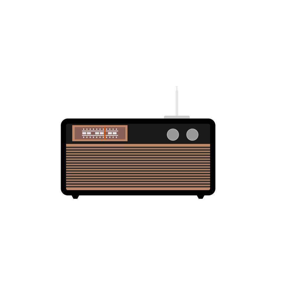 Jahrgang Tischplatte Radio eben Design Vektor Illustration. Tabelle oben Radio Illustration isoliert auf Weiß Hintergrund