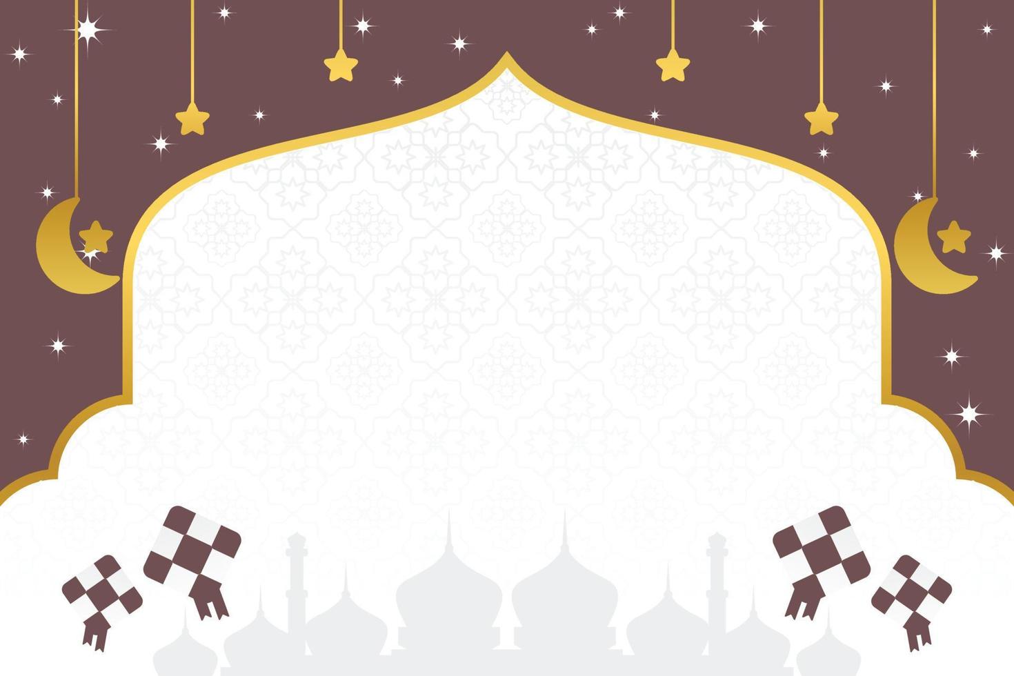 eid försäljning affisch mall med fri Plats för text. med moské silhuett prydnad, måne, stjärnor design för baner, social media, hälsning kort. islamic vektor illustration