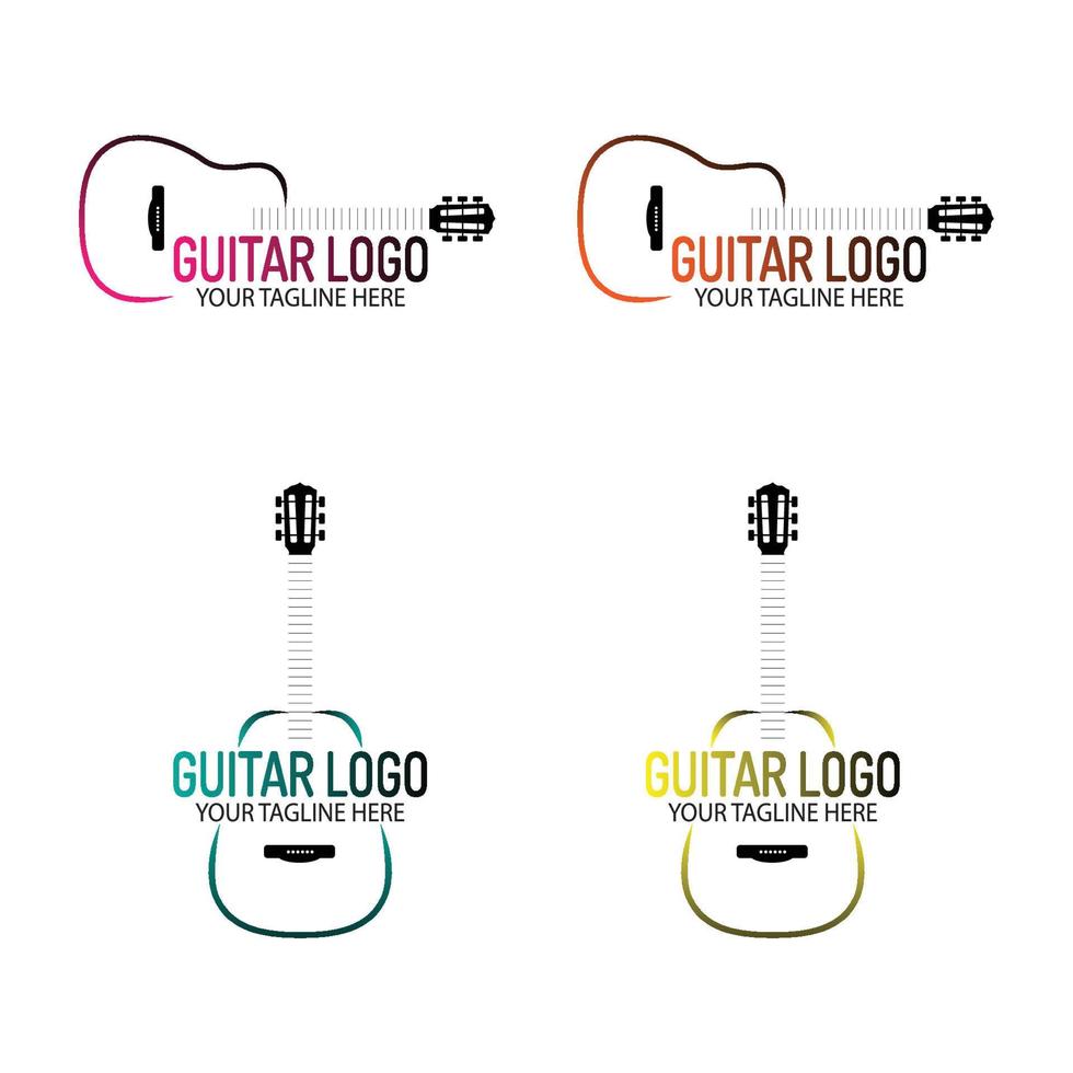 gitarr logotyp design mall, gitarr logotyp vektor. vektor